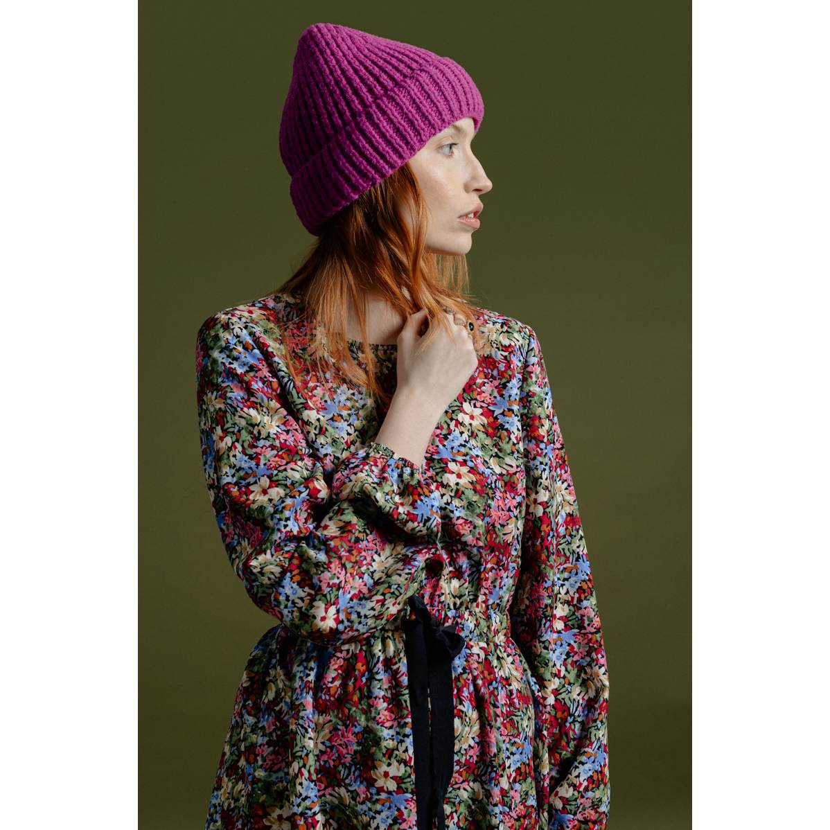 Molly Bracken - Ladies Knitted Hat - Bougainvillier Purple (1)