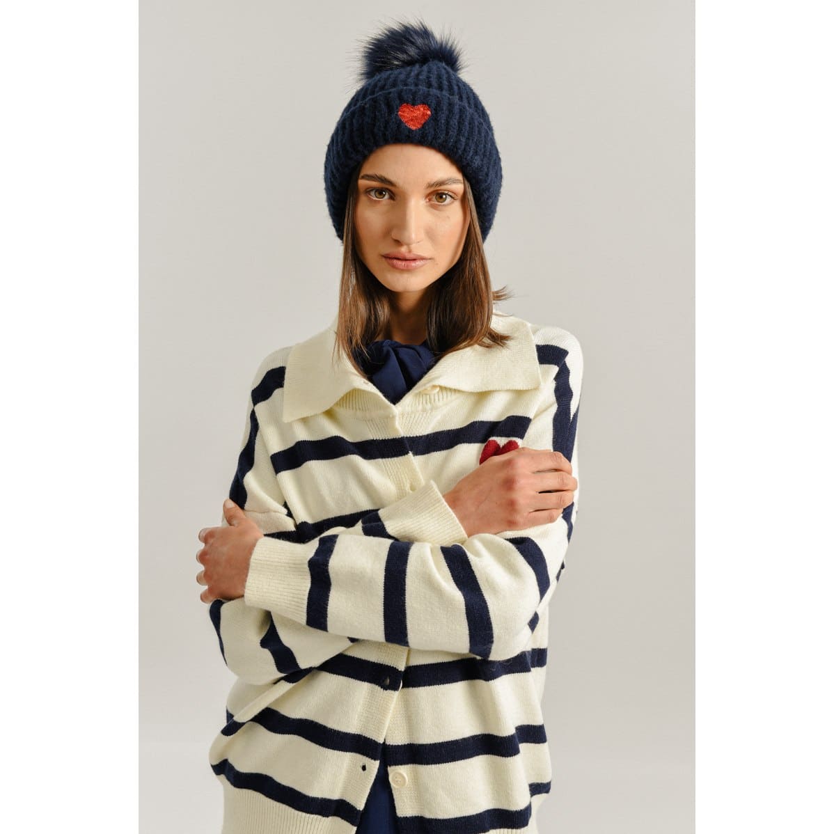 Molly Bracken - Ladies Knitted Hat Bs - Blue Denim (1)