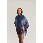 Molly Bracken - Ladies Knitted Poncho Bs - Blue Denim (1)
