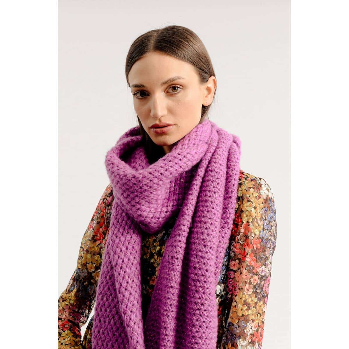 Molly Bracken - Ladies Knitted Scarf Bs - Bougainvillier Purple (1)