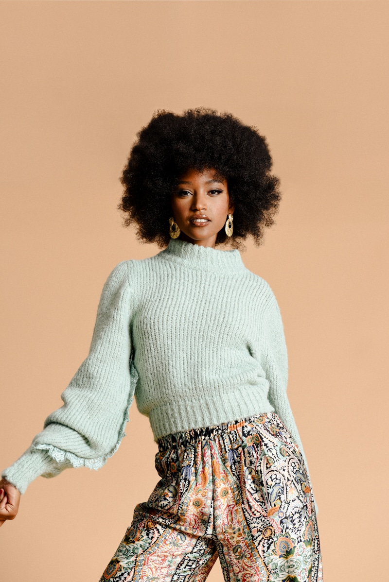 Molly Bracken - Ladies Knitted Sweater - Sage Green (1)