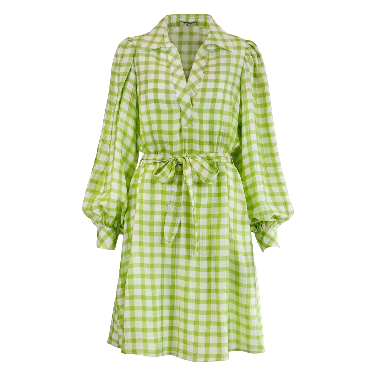 Frnch- Lucy Paris - Κοντομάνικο φόρεμα με δέσιμο στη μέση - Olive