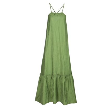 Frnch- Lucy Paris - Μακρύ μεταξωτό φόρεμα με λεπτή τιράντα - Kaki