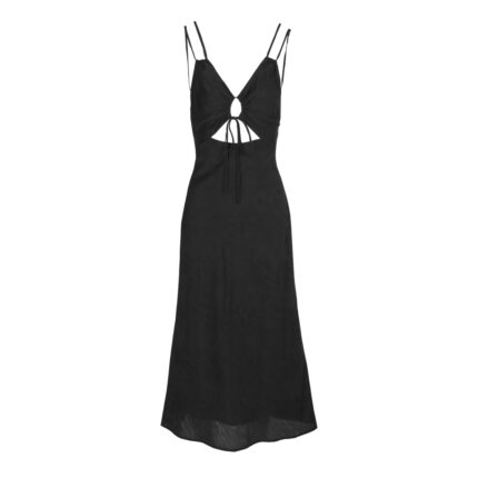 Frnch- Lucy Paris - Φόρεμα με άνοιγμα μπροστά και σχέδιο στην πλάτη - Noir