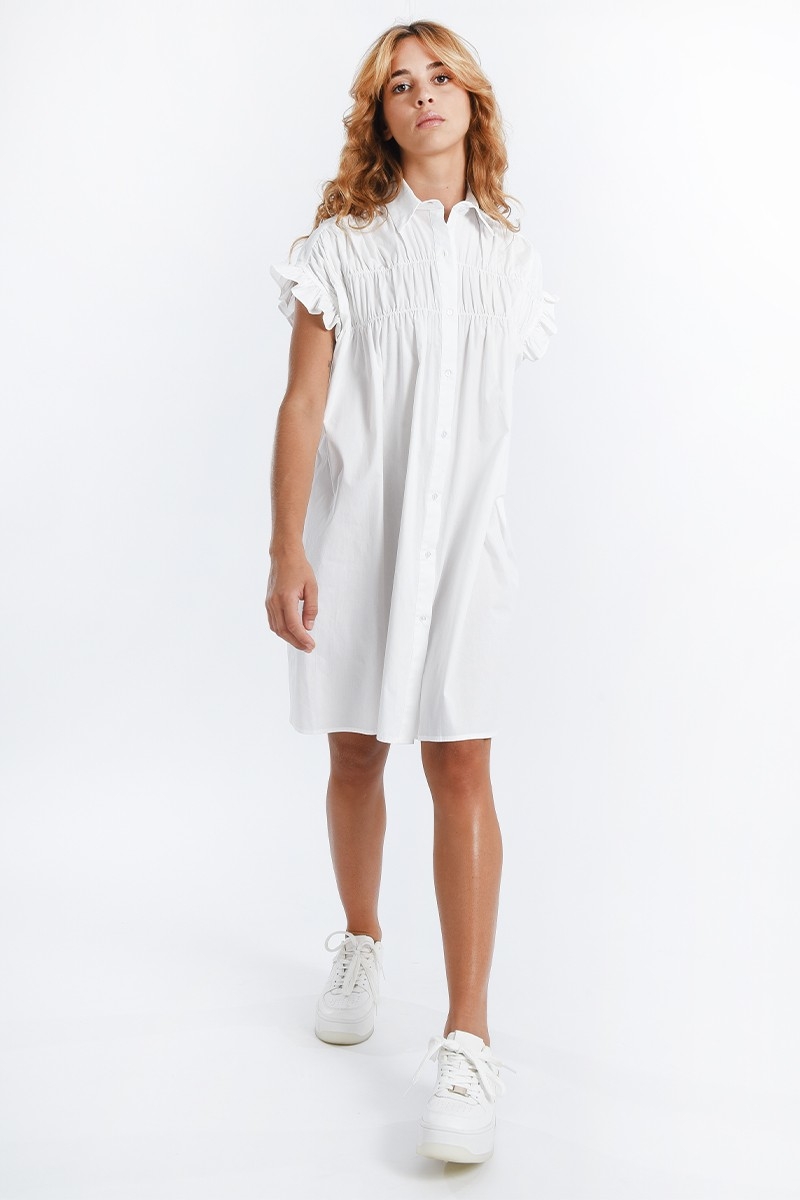 Lili Sidonio - Κοντομάνικο πουκάμισοφόρεμα - White