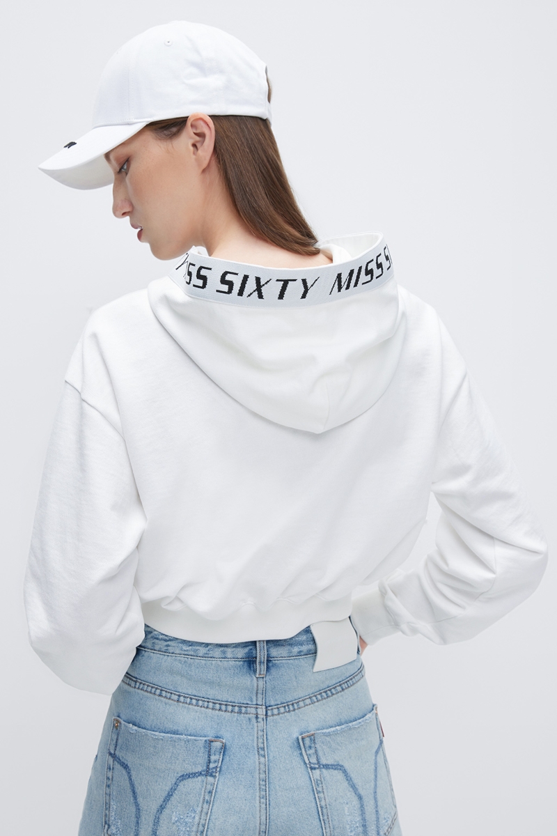 Miss Sixty - Κοντό φούτερ με Logo - A28 White_1